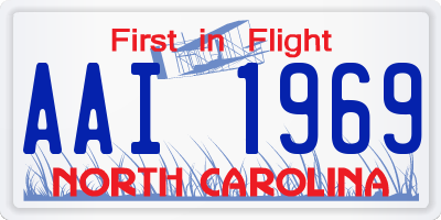 NC license plate AAI1969