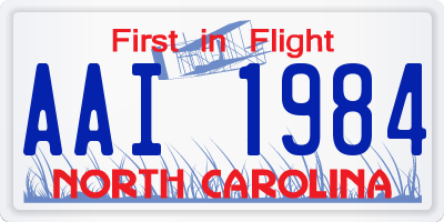 NC license plate AAI1984