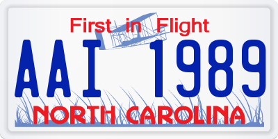 NC license plate AAI1989
