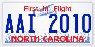 NC license plate AAI2010