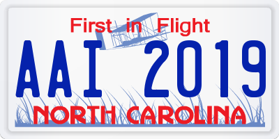 NC license plate AAI2019