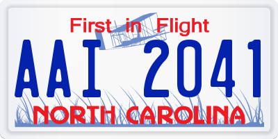 NC license plate AAI2041