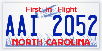NC license plate AAI2052