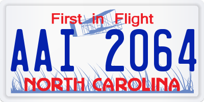 NC license plate AAI2064