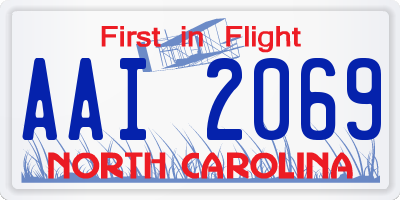 NC license plate AAI2069