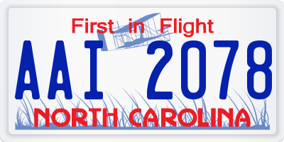 NC license plate AAI2078
