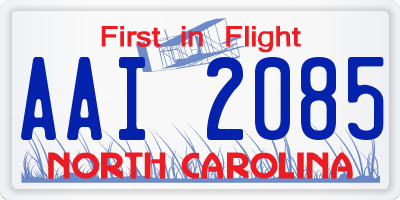 NC license plate AAI2085