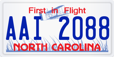NC license plate AAI2088