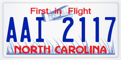 NC license plate AAI2117