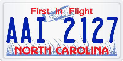 NC license plate AAI2127