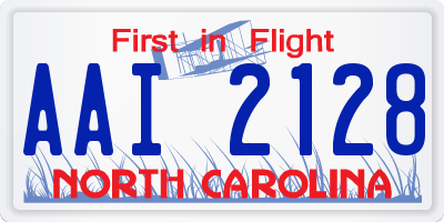 NC license plate AAI2128