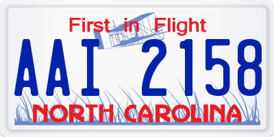 NC license plate AAI2158