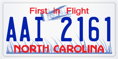 NC license plate AAI2161