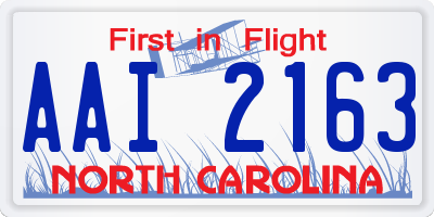 NC license plate AAI2163