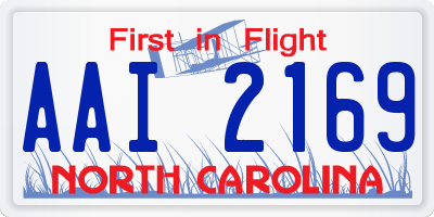 NC license plate AAI2169
