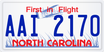NC license plate AAI2170