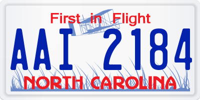 NC license plate AAI2184