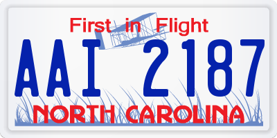 NC license plate AAI2187