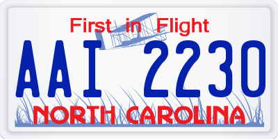 NC license plate AAI2230
