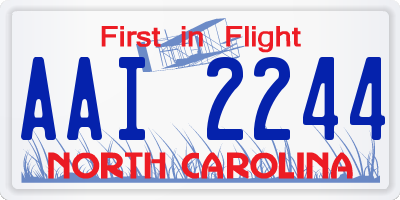 NC license plate AAI2244