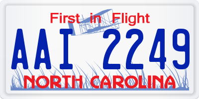 NC license plate AAI2249