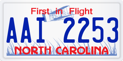 NC license plate AAI2253