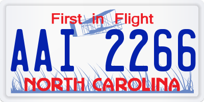 NC license plate AAI2266