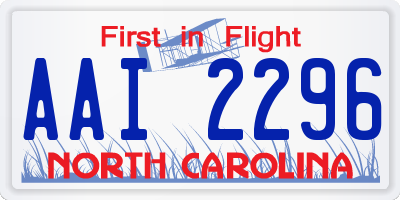NC license plate AAI2296