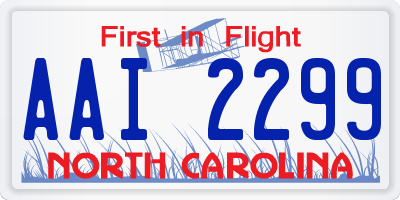 NC license plate AAI2299