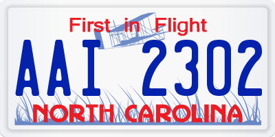 NC license plate AAI2302