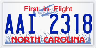 NC license plate AAI2318