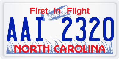 NC license plate AAI2320