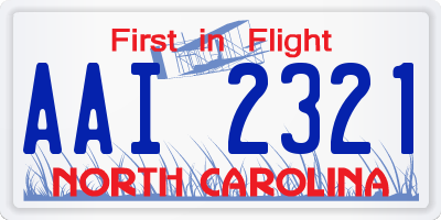 NC license plate AAI2321