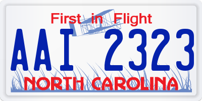 NC license plate AAI2323