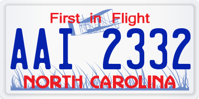 NC license plate AAI2332