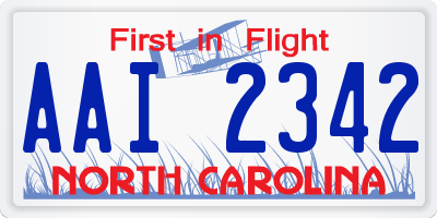 NC license plate AAI2342