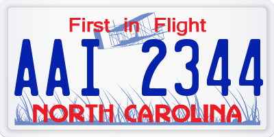 NC license plate AAI2344