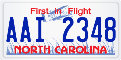 NC license plate AAI2348