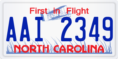 NC license plate AAI2349