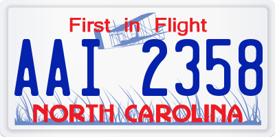 NC license plate AAI2358