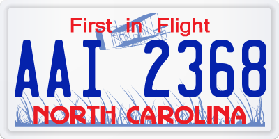 NC license plate AAI2368