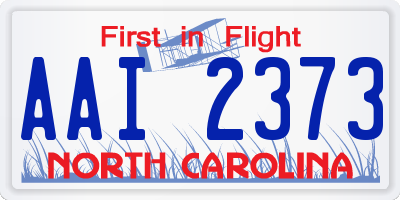 NC license plate AAI2373