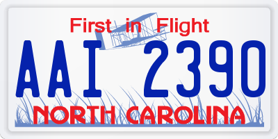 NC license plate AAI2390