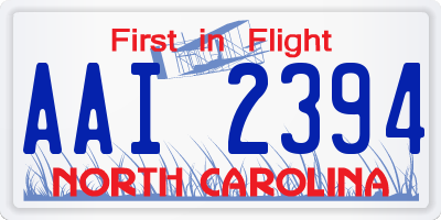 NC license plate AAI2394