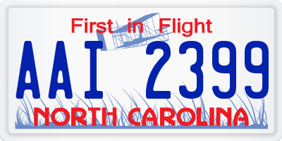 NC license plate AAI2399