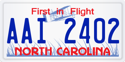 NC license plate AAI2402