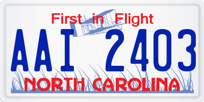 NC license plate AAI2403