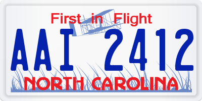 NC license plate AAI2412