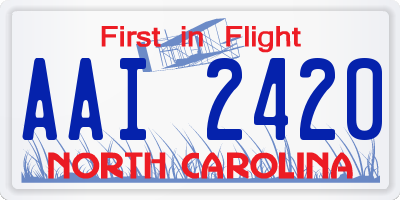 NC license plate AAI2420