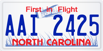 NC license plate AAI2425